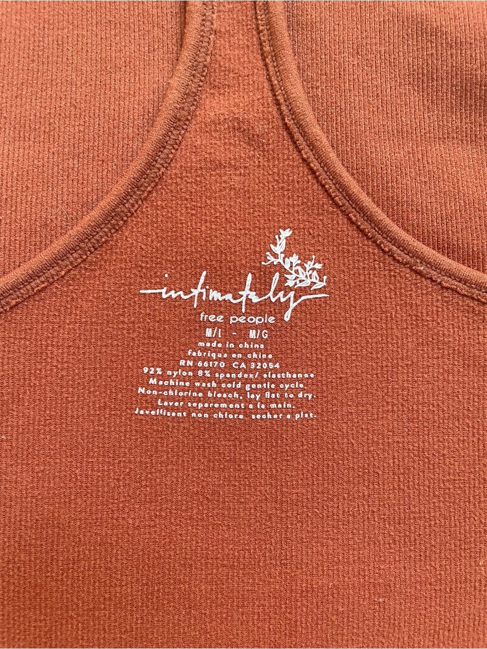 Free People Ribbed Tank Top in Rust - Picture 2 of 4